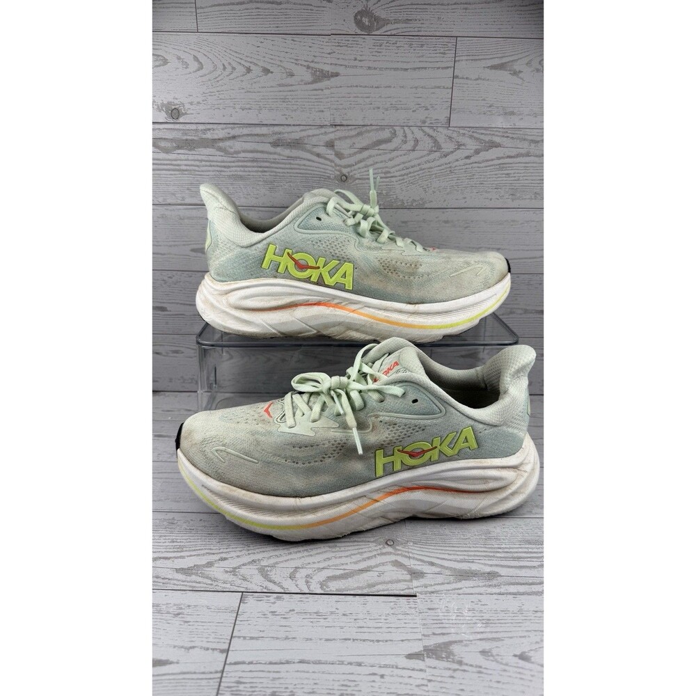 Hoka Clifton 10 Women's Size 9B Running Shoes Sneakers Green #528
